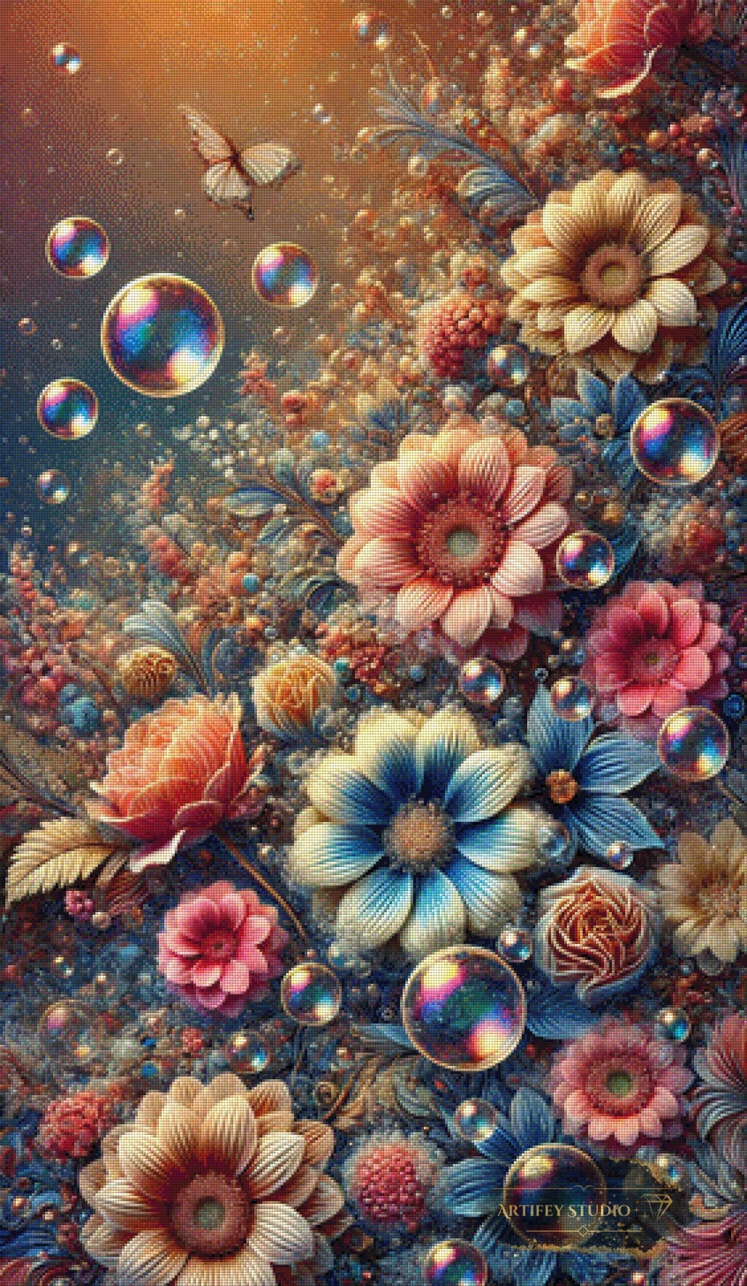 Bubble Blossom by Diynamite 70x120 mit 330 Farben - Artifey Studio