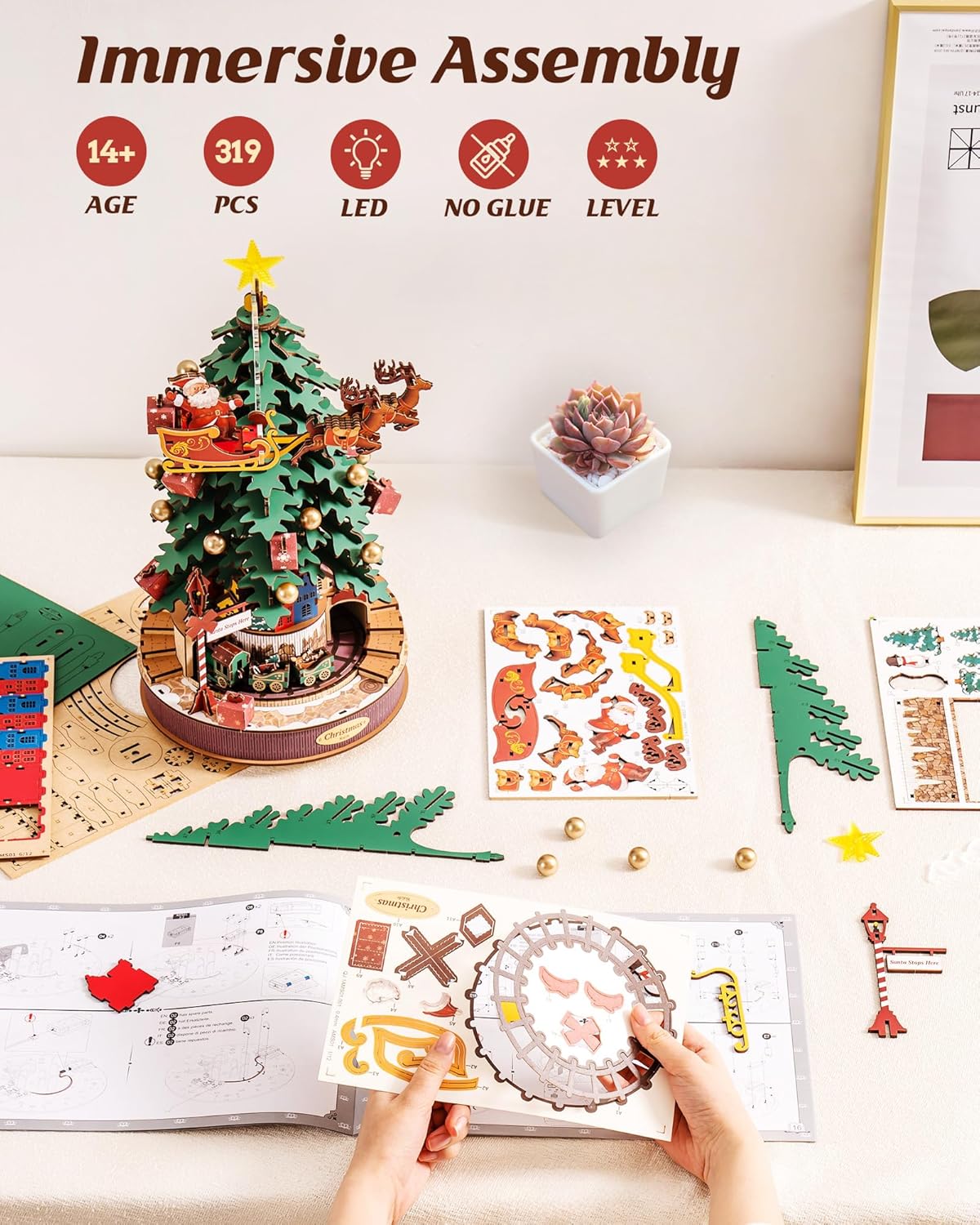 Weihnachtsmelodiebaum 3D Puzzle, Spieluhr