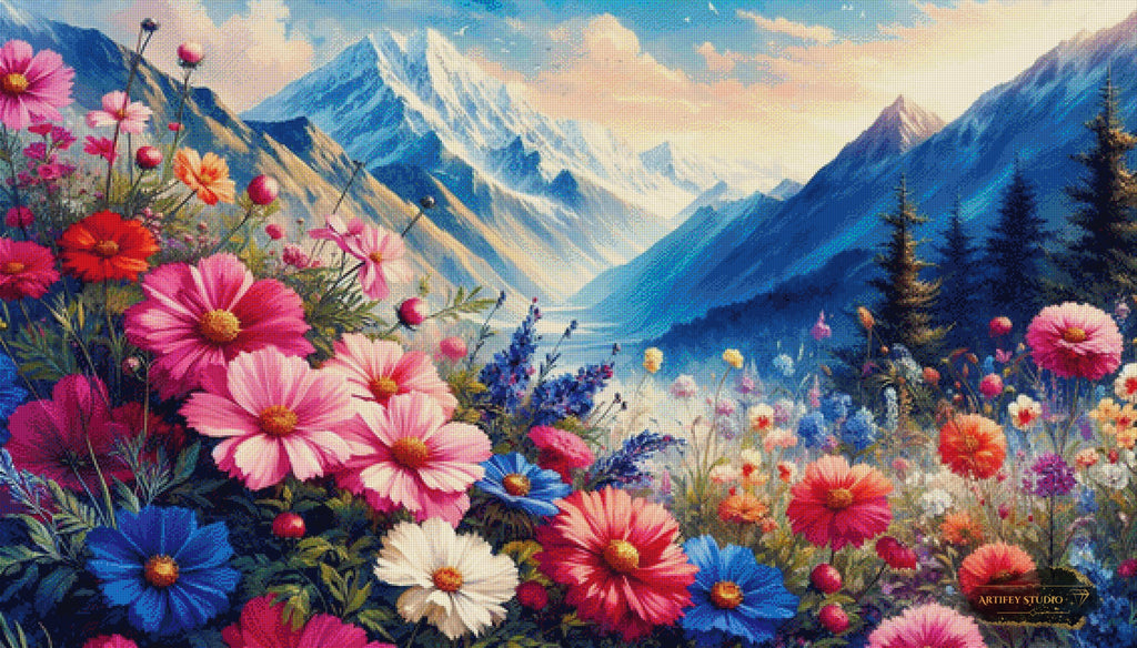 Alpenblüte by Artifey 140x80 mit 370 Farben - Artifey Studio