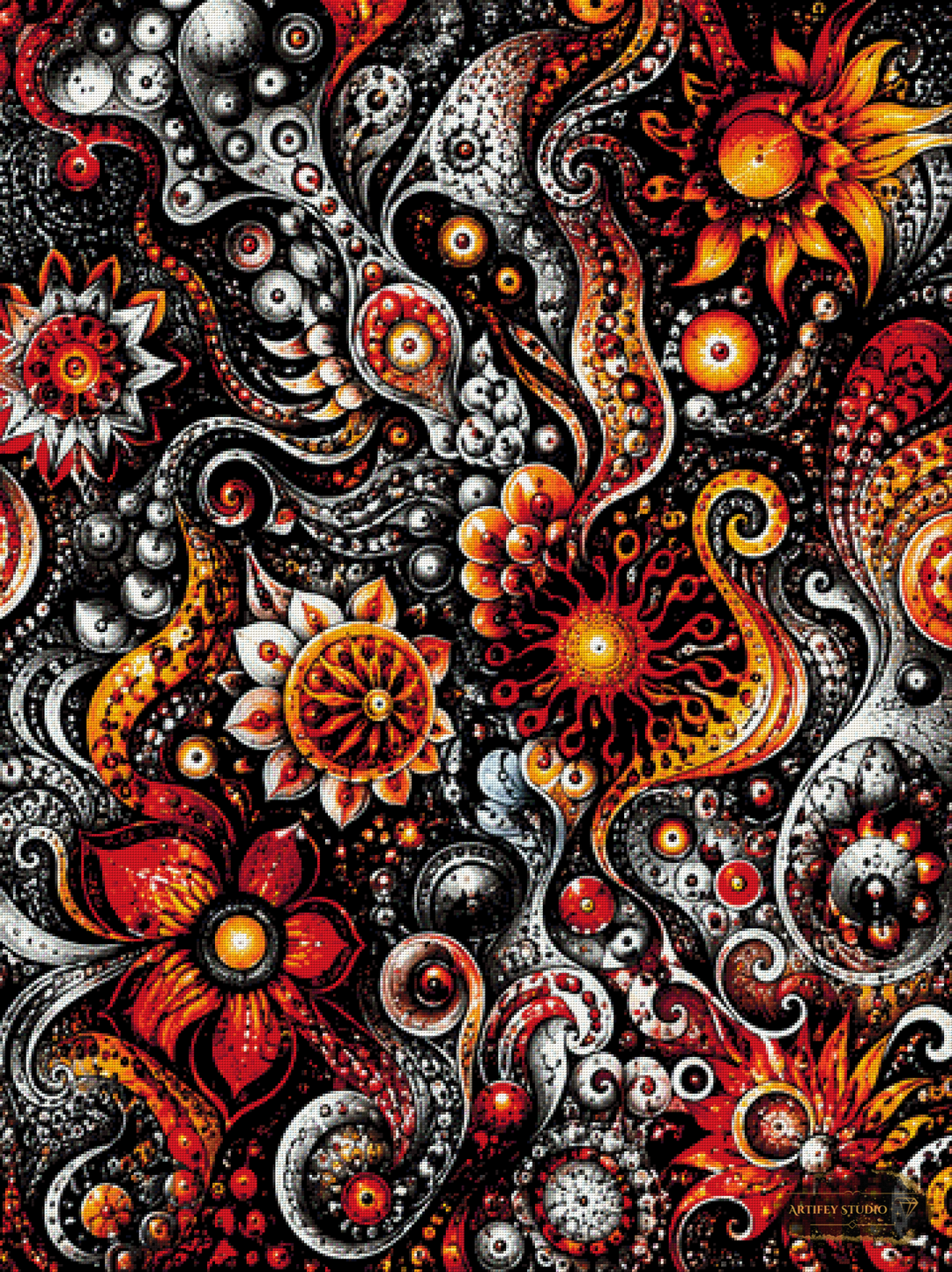 Flammengarten by Pixxchicks 90x120 mit 220 Farben