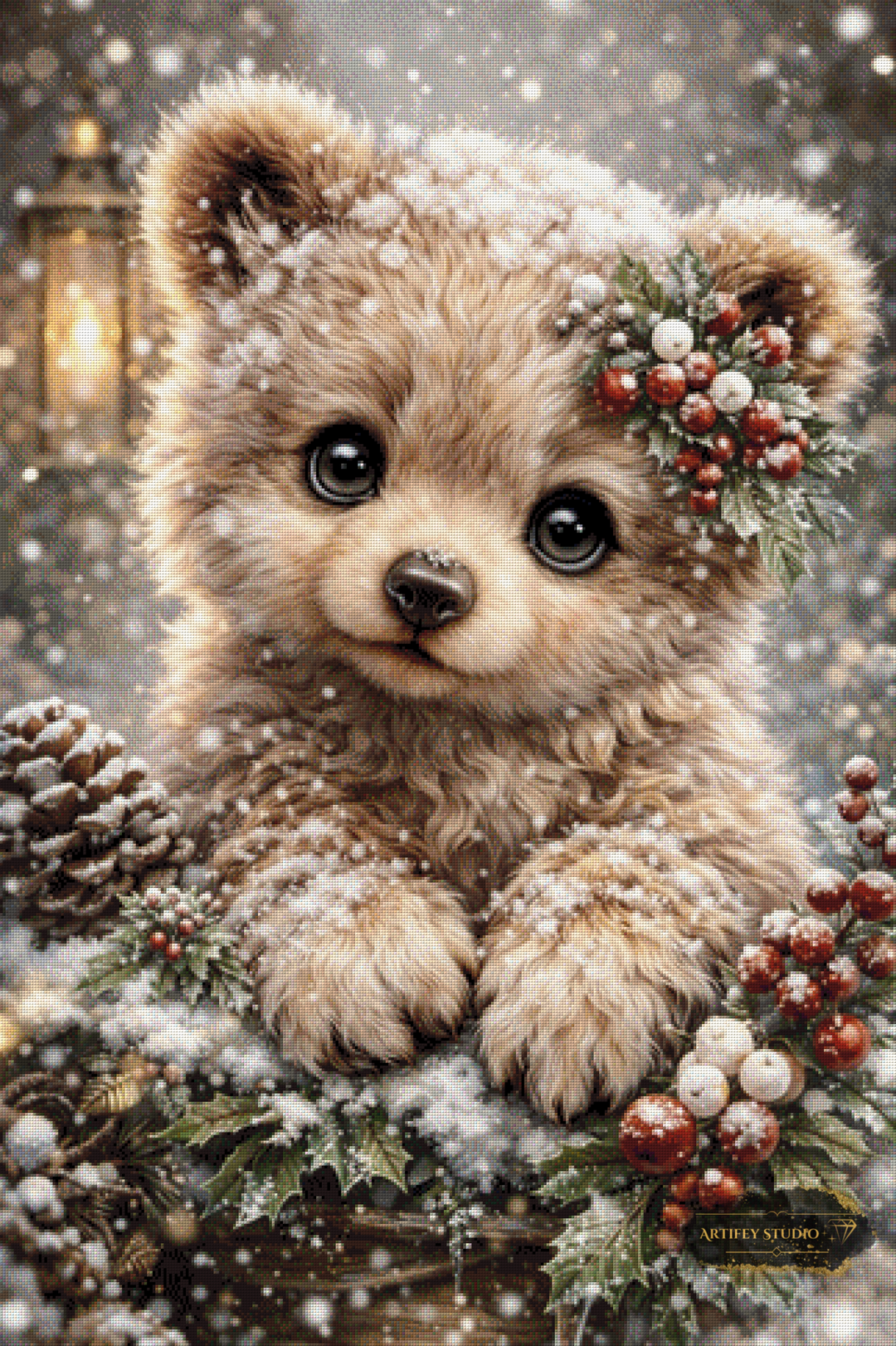 Weihnachtszauber auf Samtpfoten by Daye 80x120 mit 150 Farben