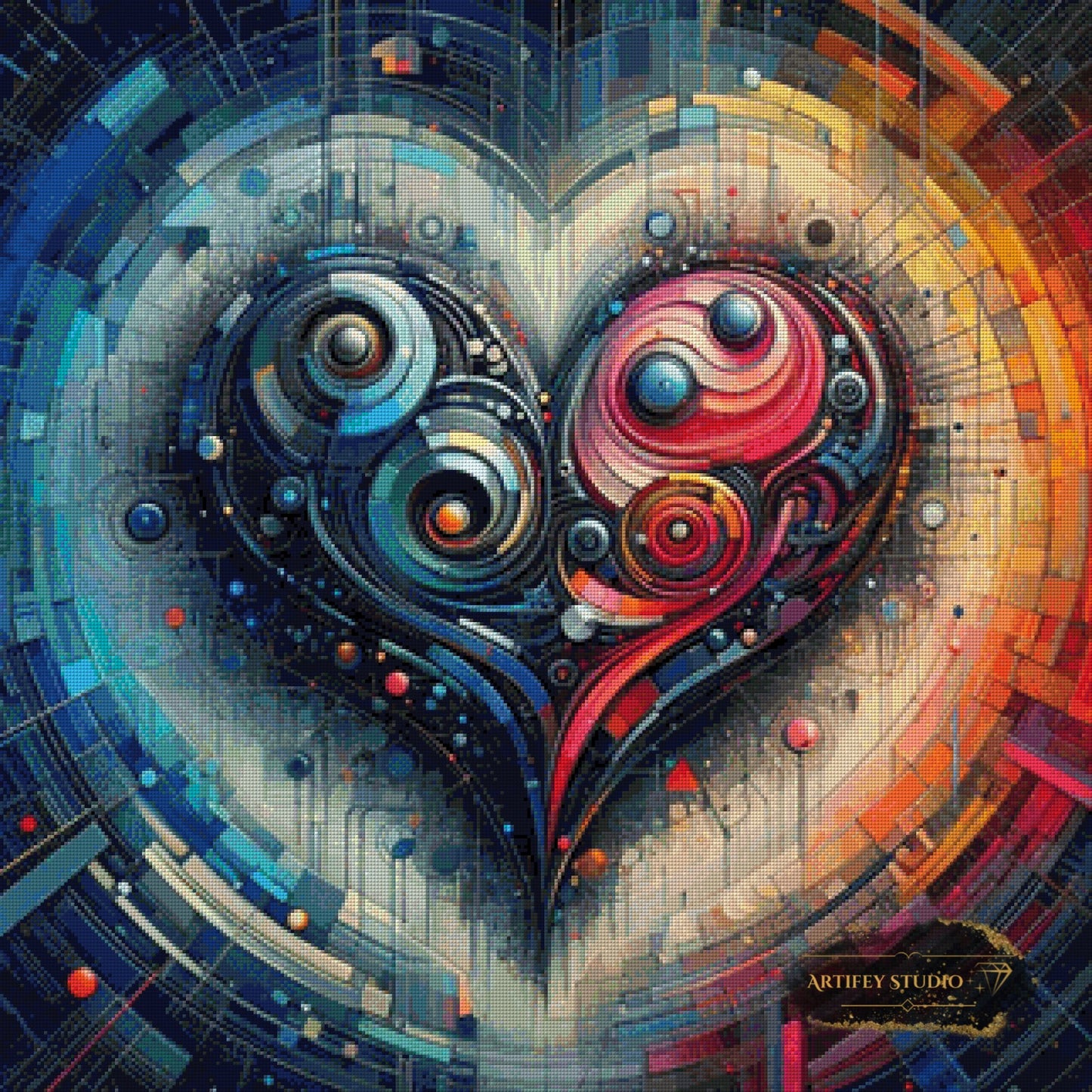 Abstract Heart II by Morrigan 80x80 mit 260 Farben
