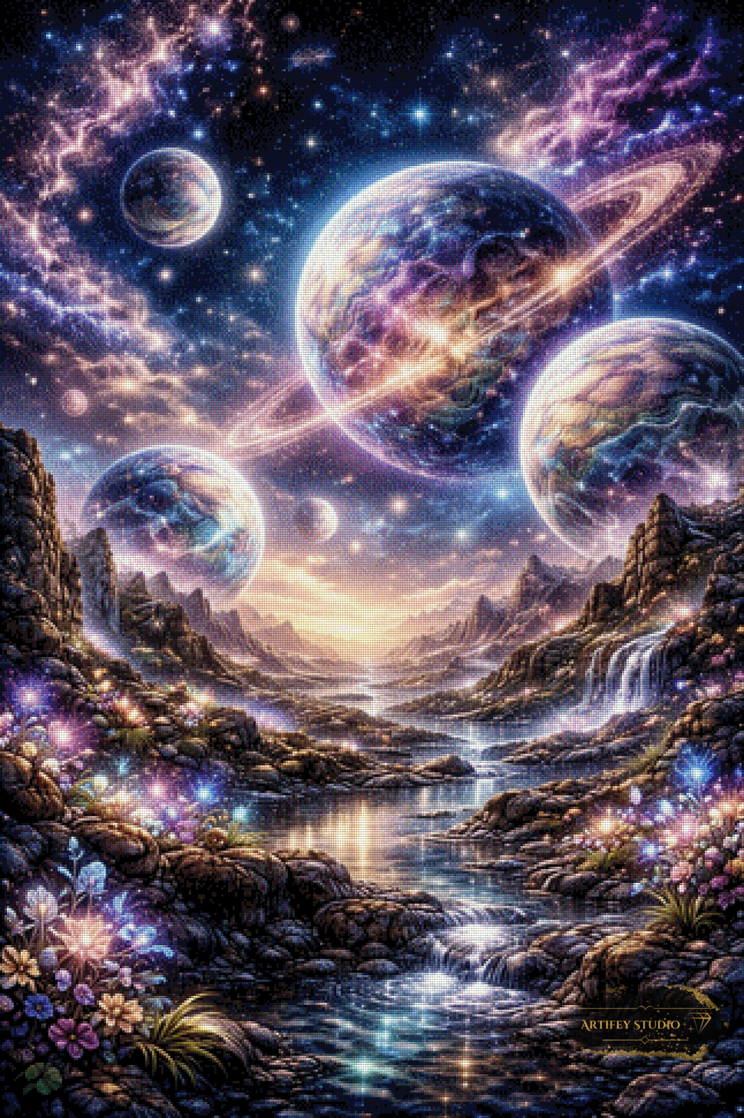 Fluss der Galaxy by Daye 80x120 mit 225 Farben