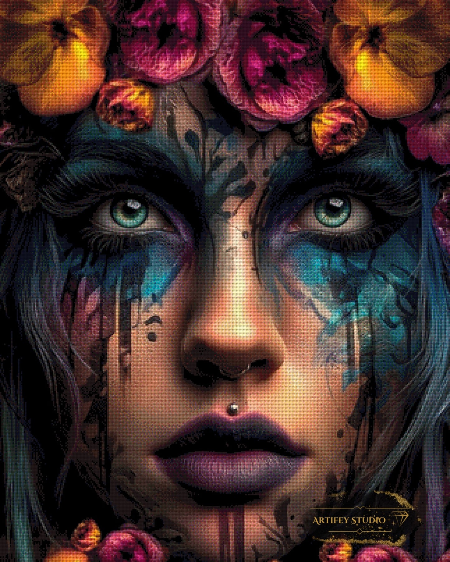 Crown of Blossoms by Skyler 80x100 mit 210 Farben