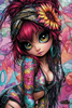 Flower Power Girl by Lexxa 80x120 mit 360 Farben