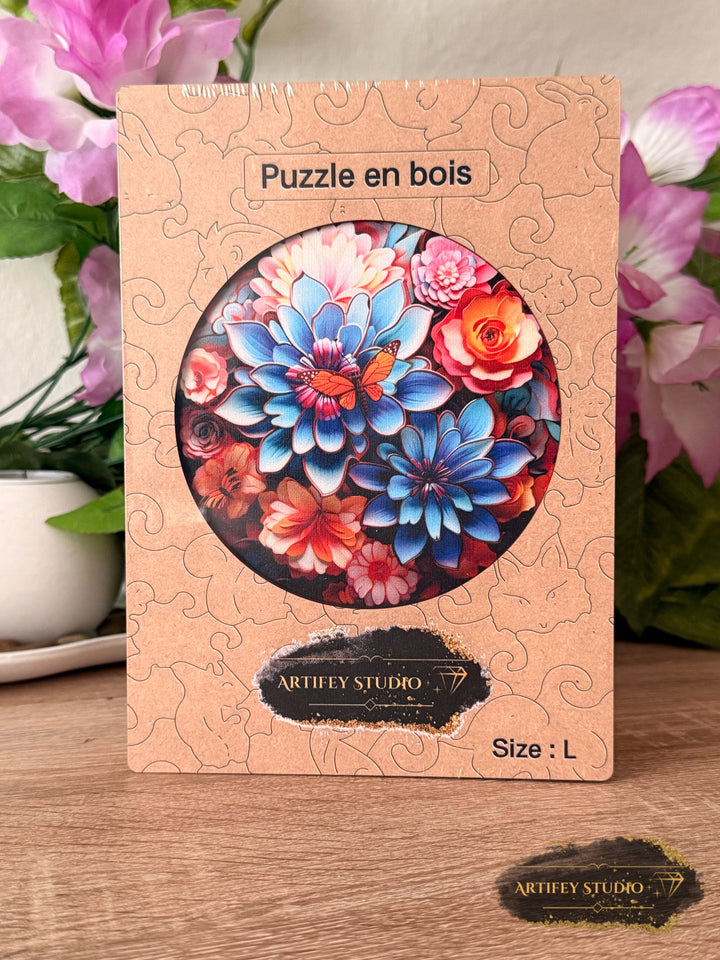 Holzpuzzle- Blumen - Artifey Studio