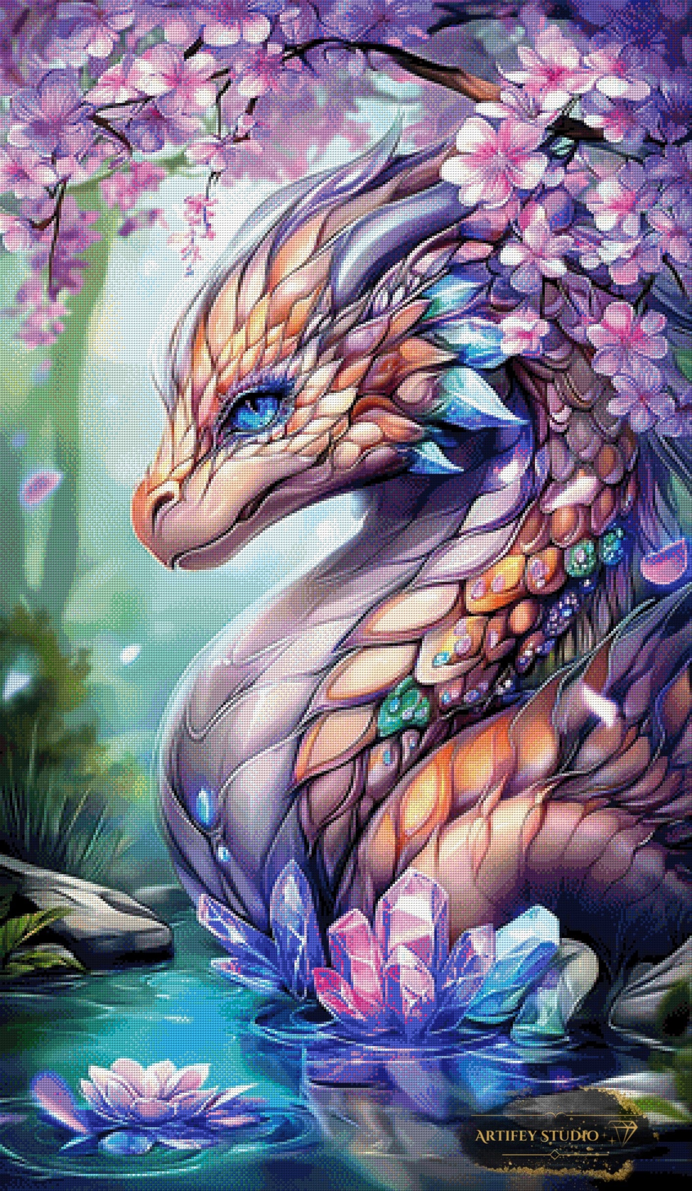 Water Dragon by Mirael 70x120 mit 300 Farben