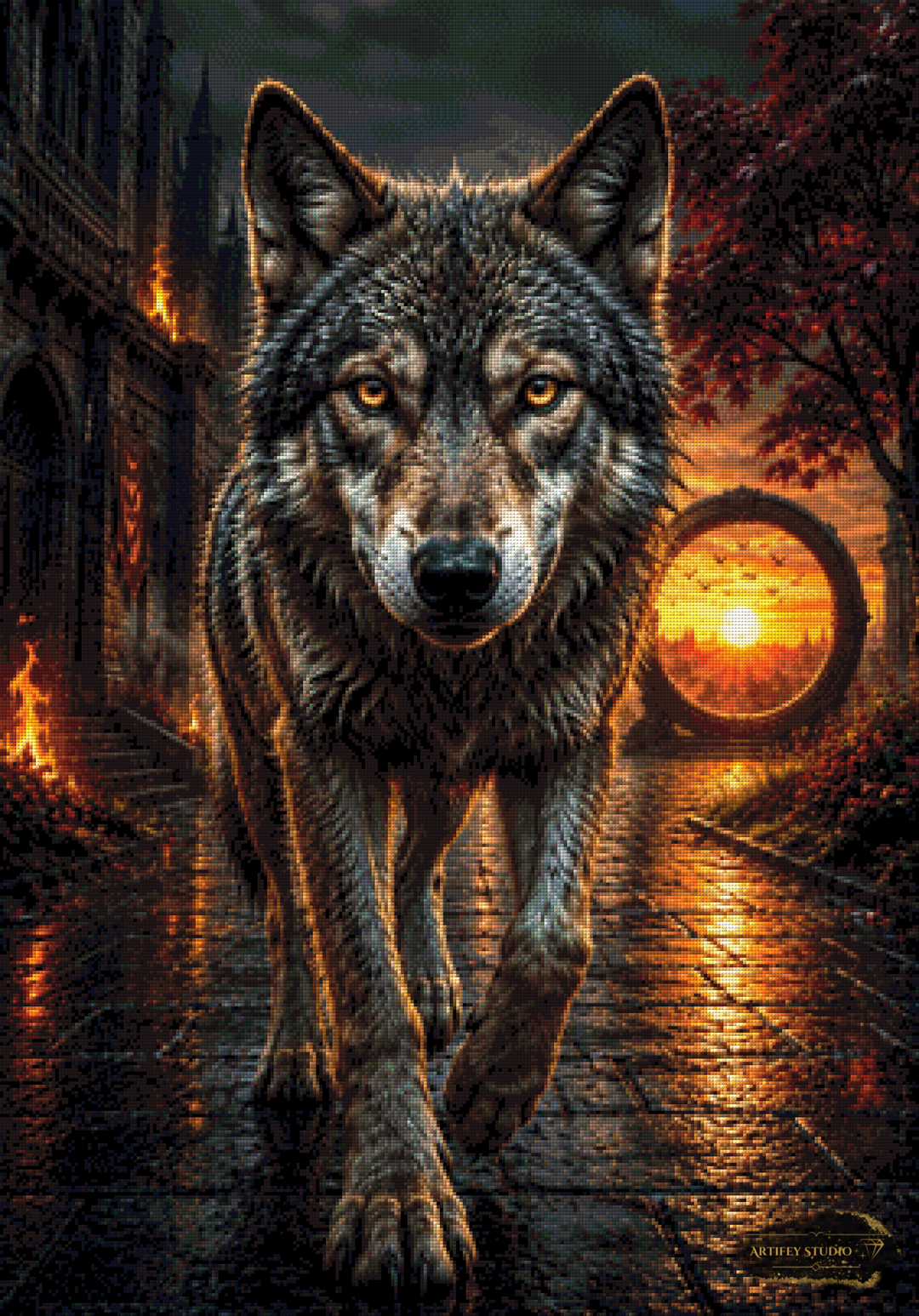 The Wolf at the Gate of Time by MAD 70x100 mit 145 Farben