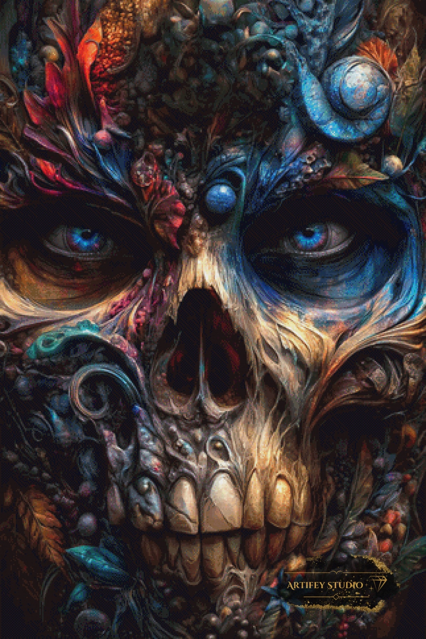 Floral Cranium by Morrigan 80x120 mit 250 Farben