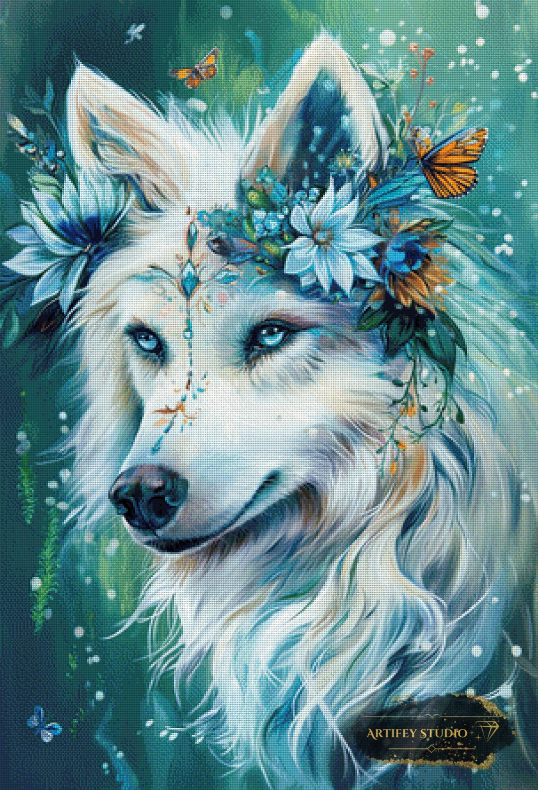 Fantasy Wolf by Pixxchicks 75x110 mit 190 Farben Artifey Studio
