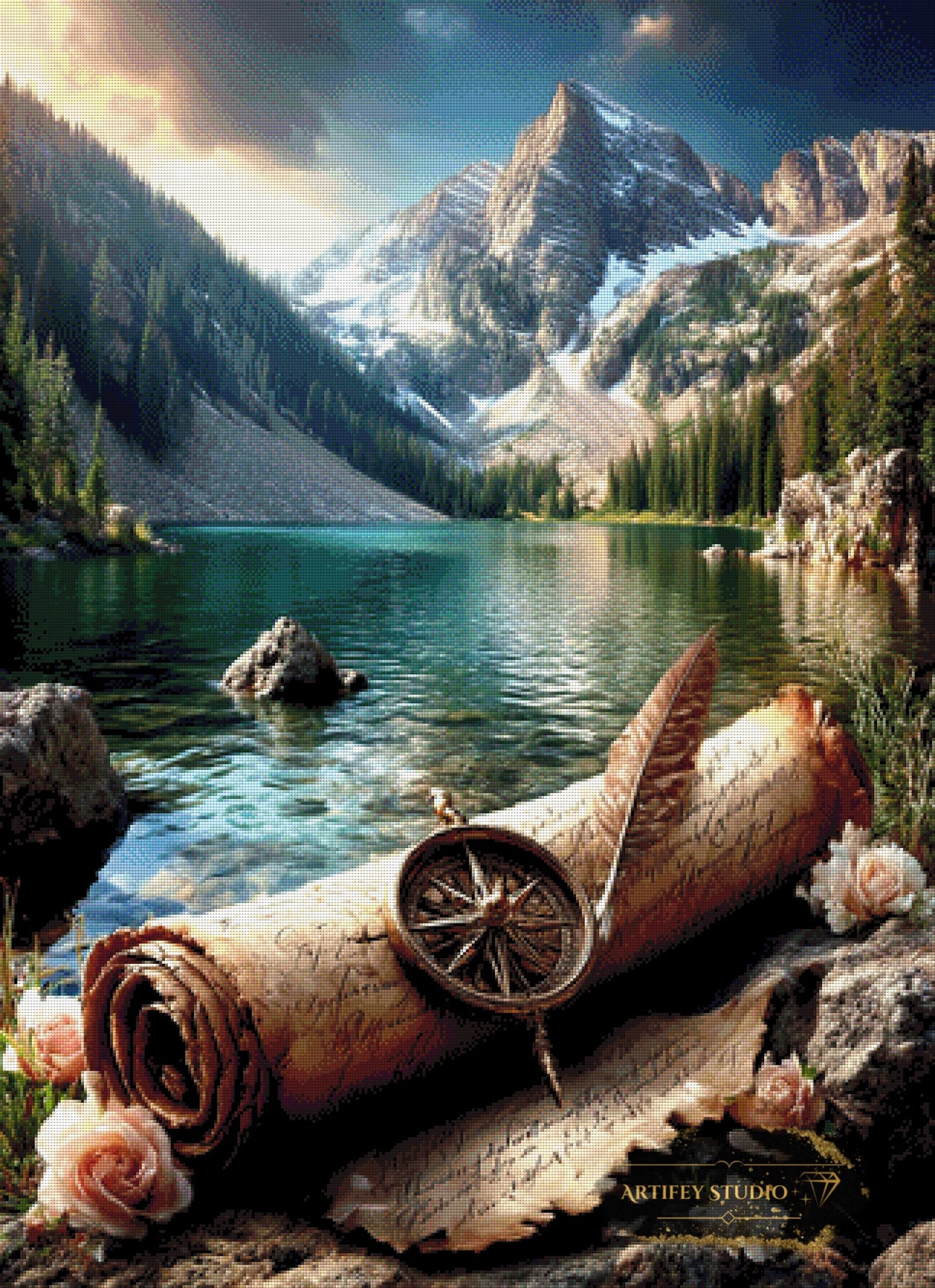 Ruhe am Wasser by LaViie 80x110 mit 250 Farben