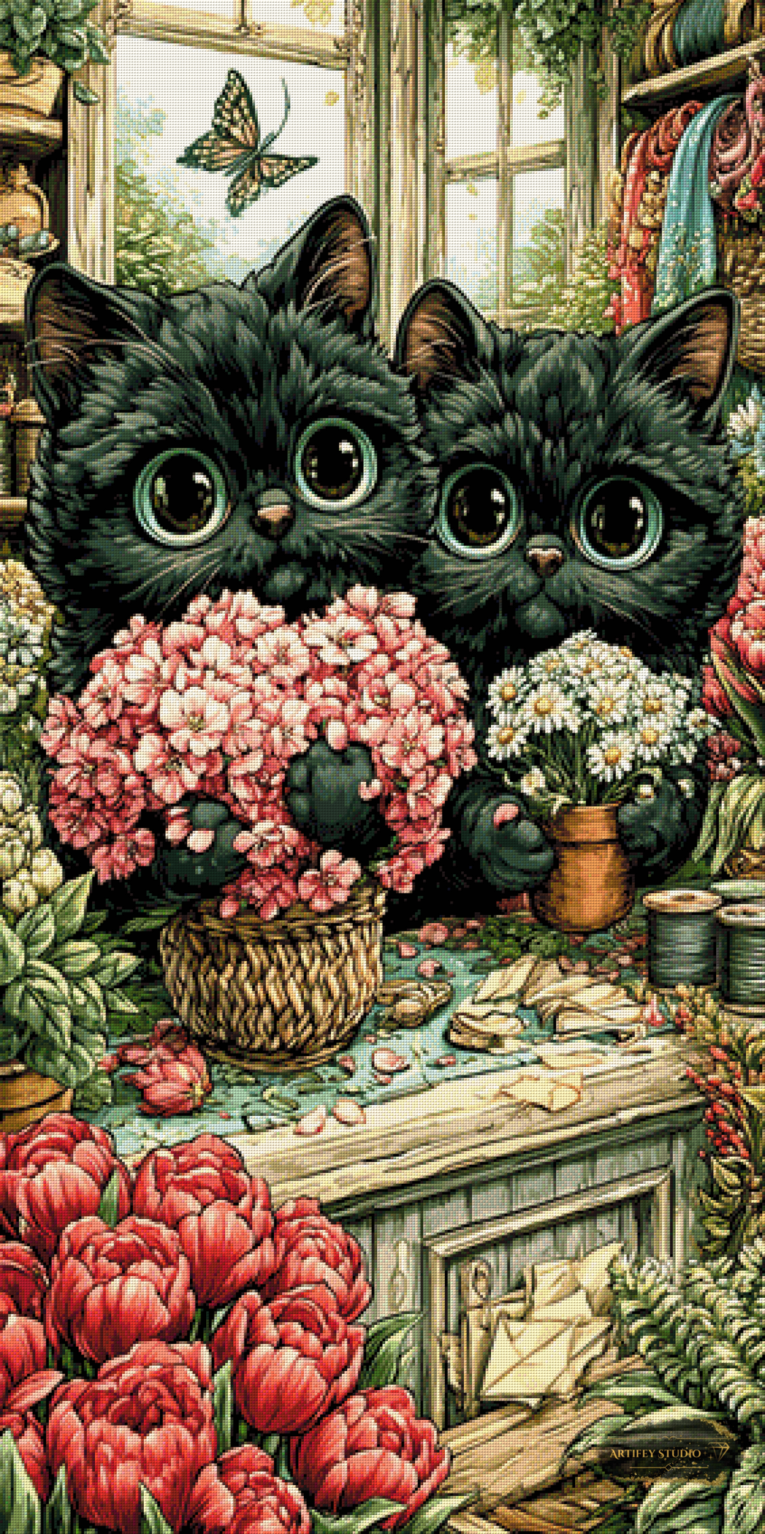Botanical Kittens by Mirael 70x140 mit 240 Farben
