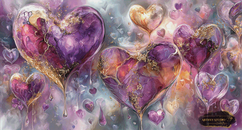 Melting Hearts by Mirael 130x70 mit 210 Farben Artifey Studio