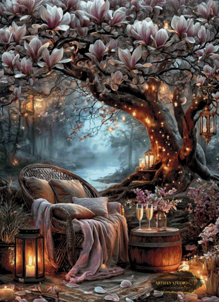 Magnolien-Randezvous by LaViie 80x110 mit 200 Farben