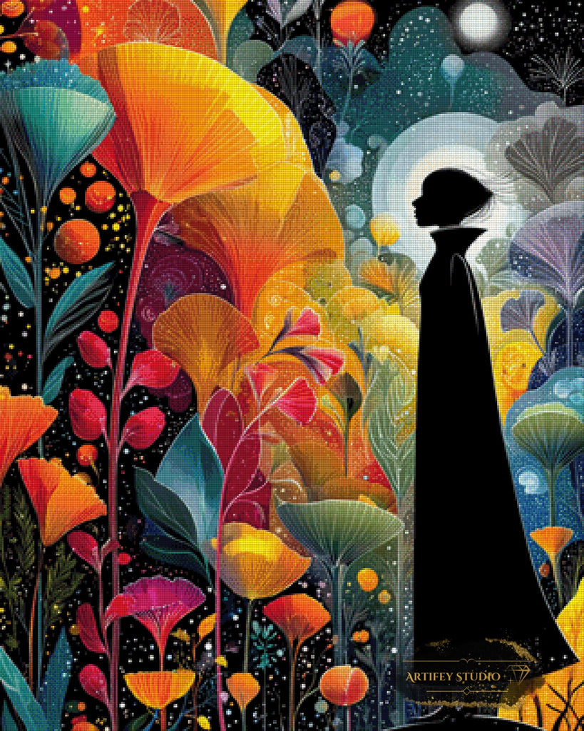 Mondblüten Wächterin by Morrigan 80x100 mit 320 Farben - Artifey Studio