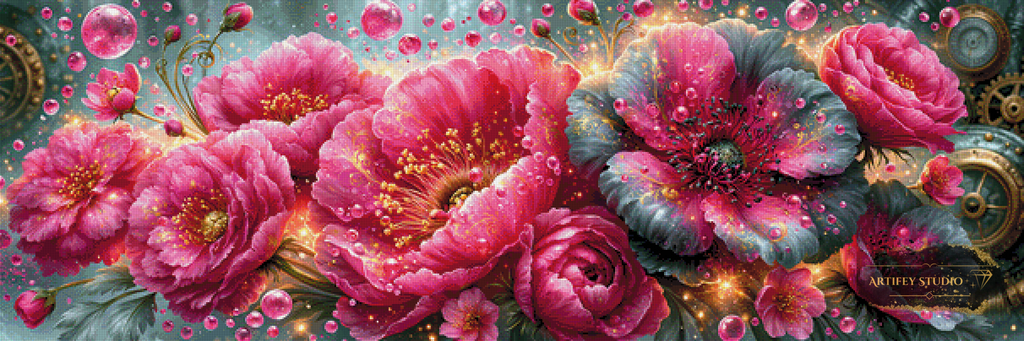 Bubble Bloom by Artifey 150x50 mit 340 Farben
