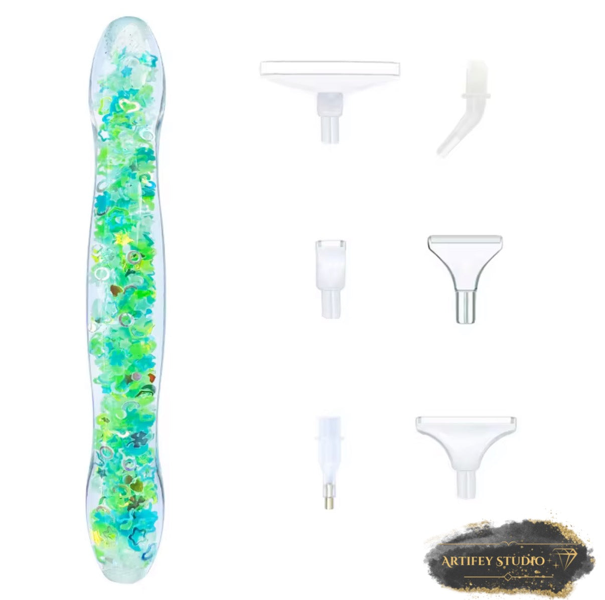 Glow in the dark - Diamond painting Stifte + 6 Aufsätze