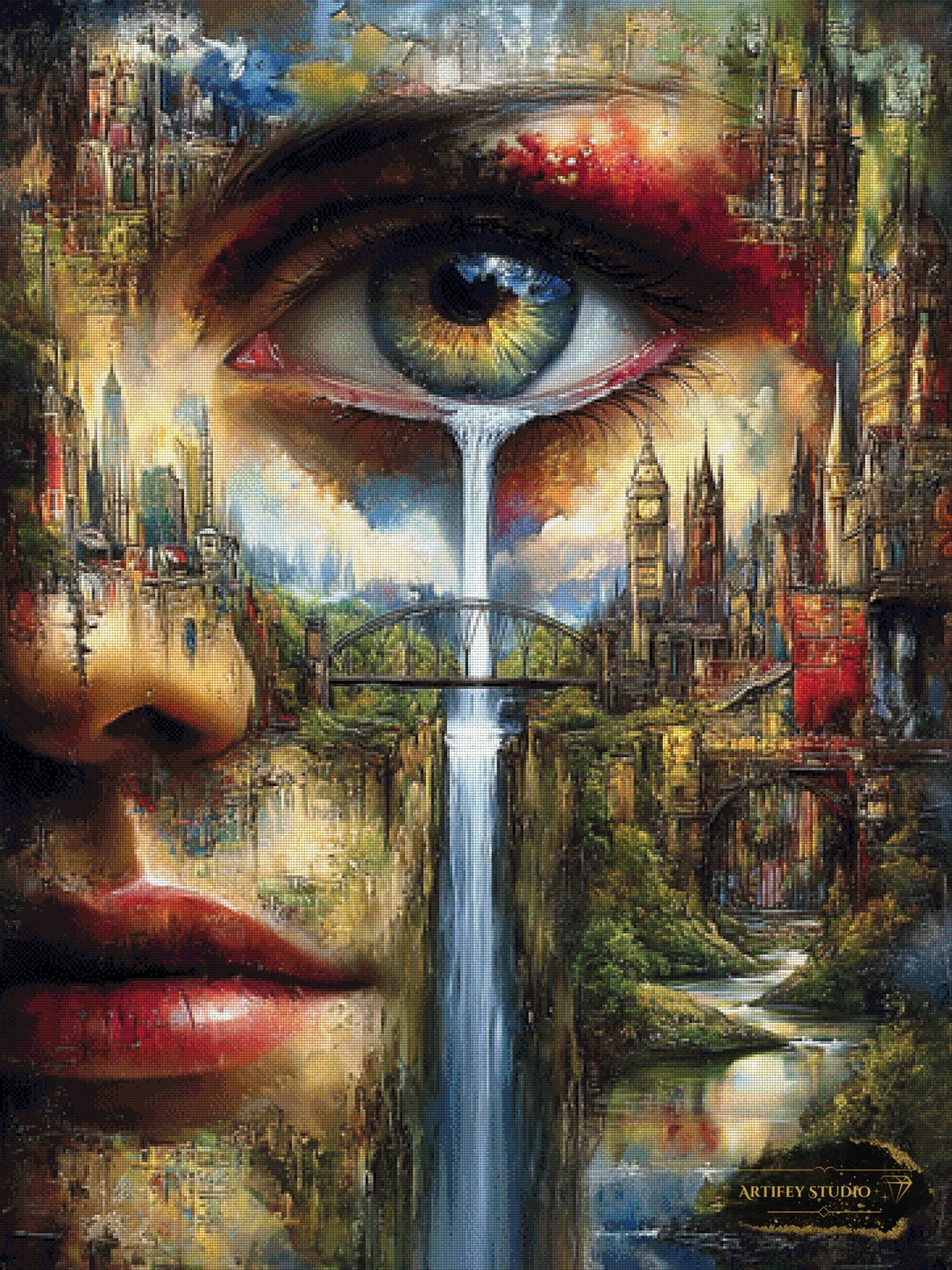 Flowing City Vision by Skyler 90x120 mit 260 Farben - Artifey Studio