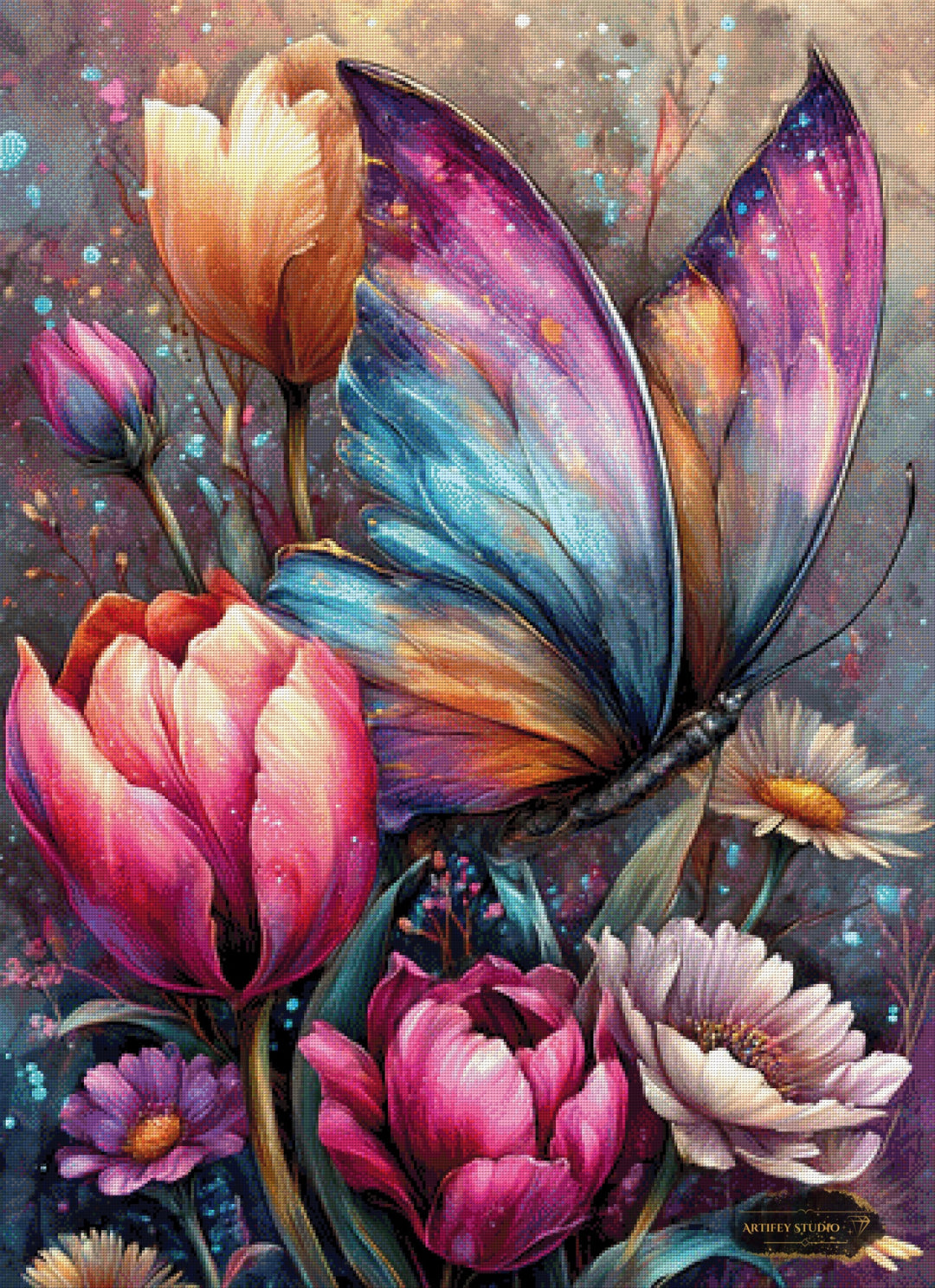 Butterfly by Kaida 80x110 mit 340 Farben - Artifey Studio