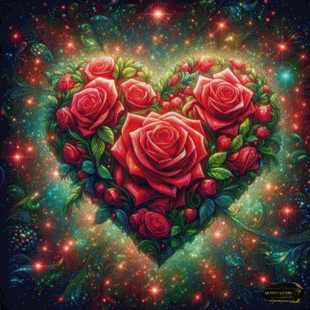 El Corazón de Rosas de Pixxchicks 80x80 con 160 colores