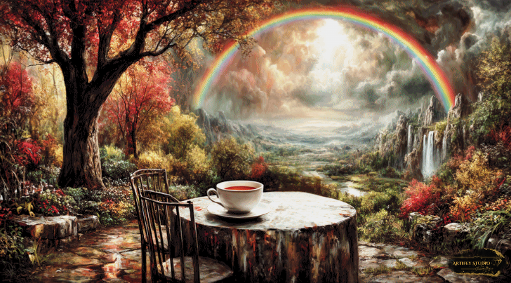 Teatime behind the rainbow by Morrigan 180x100 mit 230 Farben - Artifey Studio