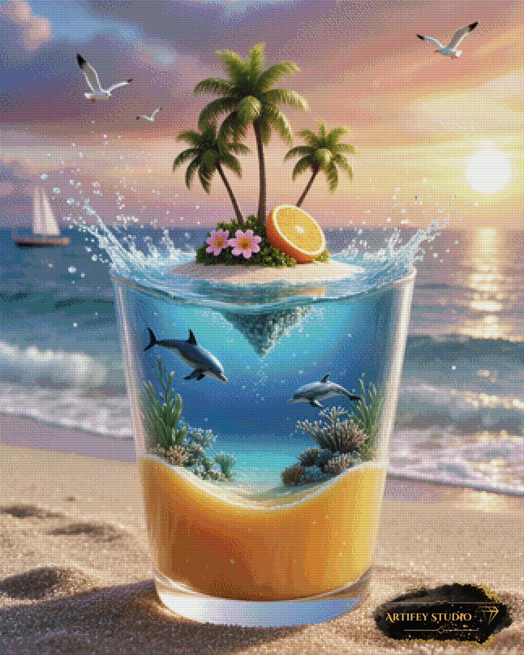 Glass ocean by DIYnamite 80x100 mit 240 Farben - Artifey Studio