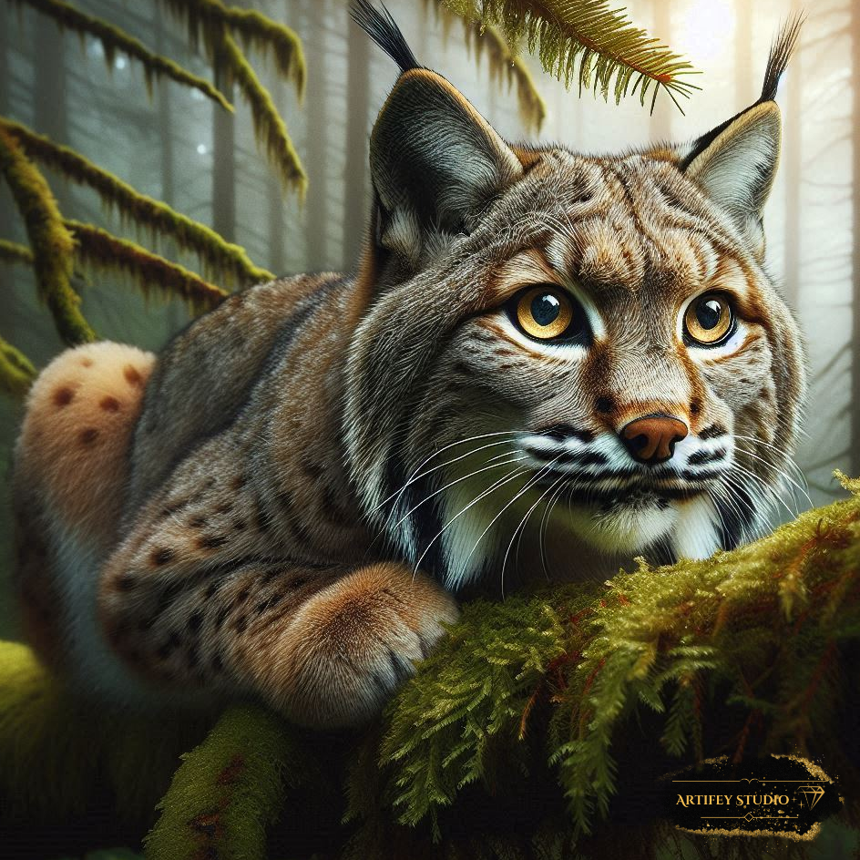 Lynx on the lookout by DIYnamite 80x80 mit 150 Farben - Artifey Studio