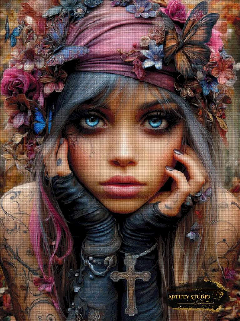 Butterfly Lady by Artifey 90x120 mit 270 Farben - Artifey Studio