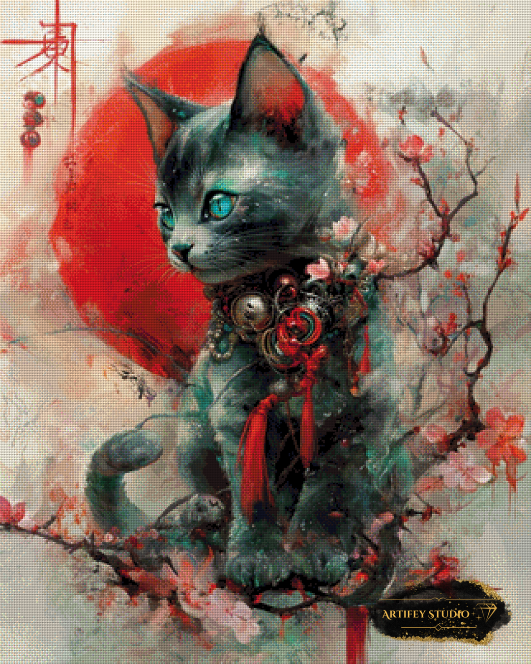 Japan Cat by Artifey 80x100 mit 200 Farben Artifey Studio