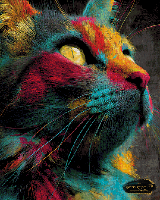 Colorful Cat by Mirael 80x100 with 270 colors