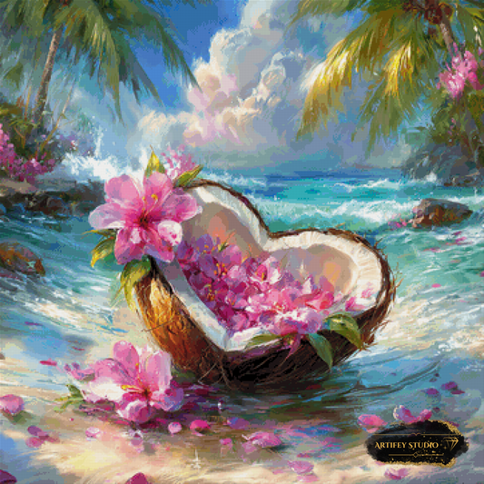 Coconut heart by Artifey 90x90 with 350 colors