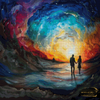 Cosmic Embrace by Pixxchicks 90x90 mit 250 Farben