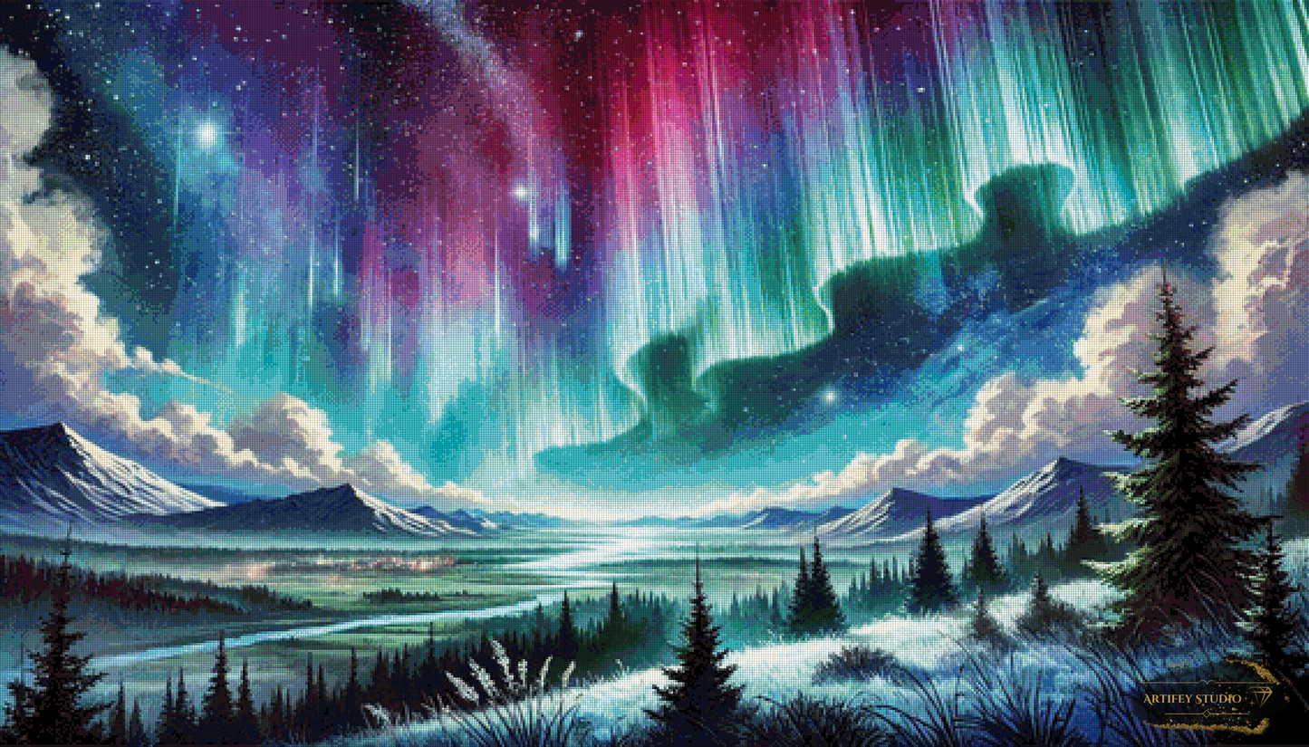 Northern Lights Serenade by Artifey 140x80 with 210 colors