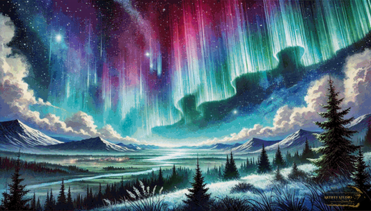 Northern Lights Serenade by Artifey 140x80 with 210 colors
