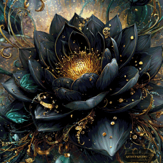 Lotus der Nacht by Artifey 80x80 mit 200 Farben