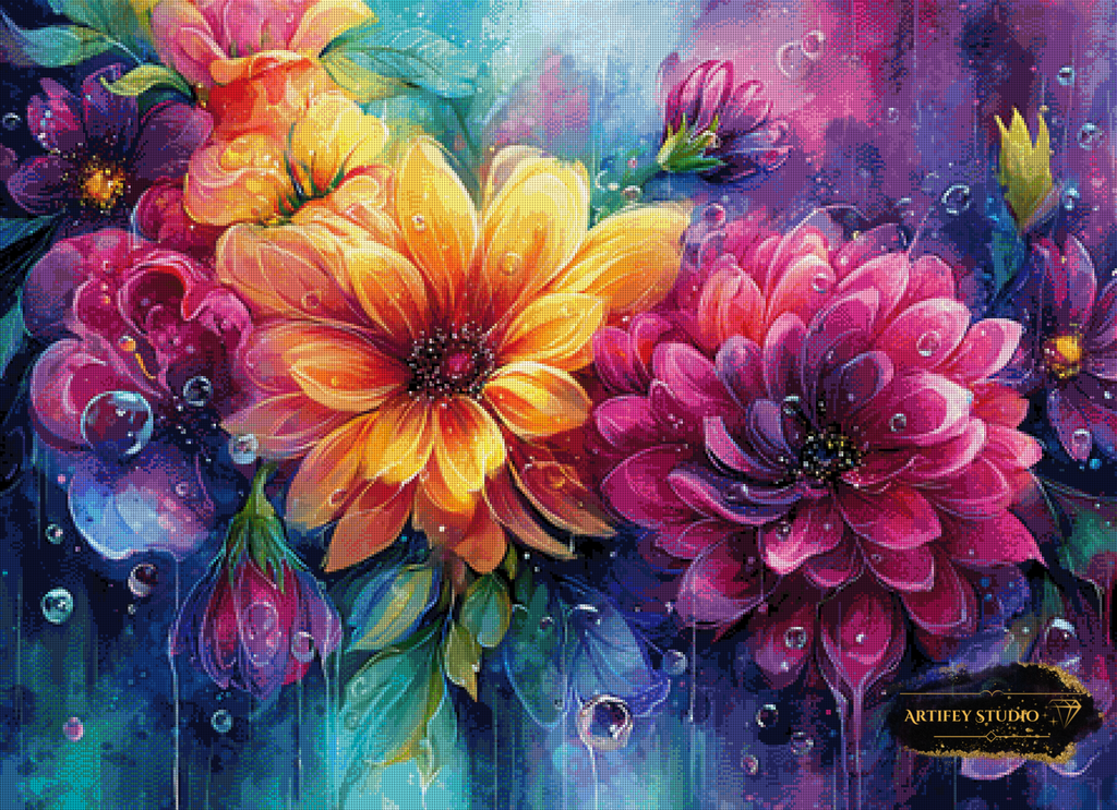 Botanical Pulse by Artifey 110x80 mit 400 Farben - Artifey Studio