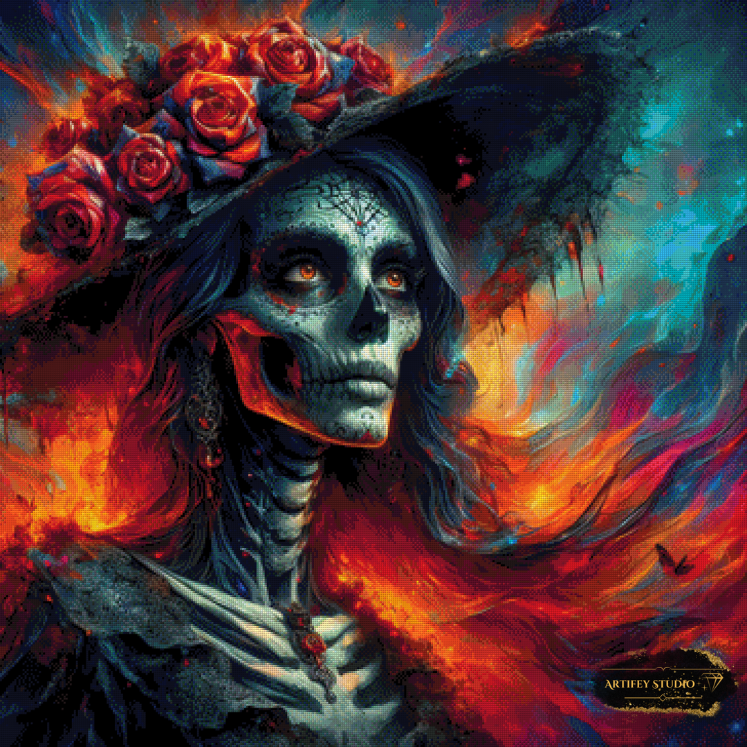 La Reina del Fuego by Artifey 90x90 mit 280 Farben - Artifey Studio