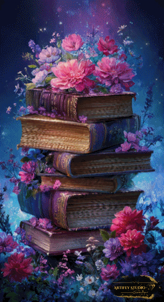 Bücherstapel by Salzkatze 60x110 mit 250 Farben