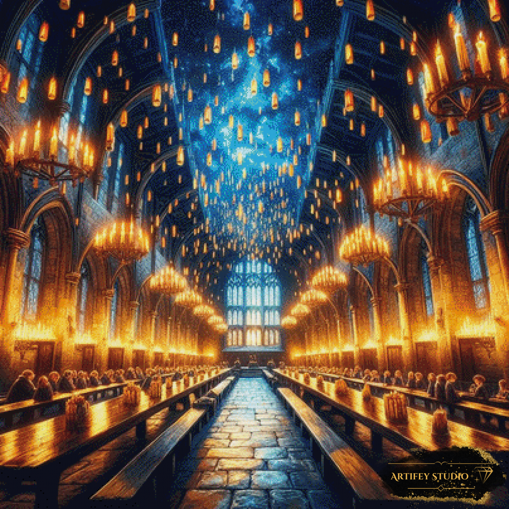 Die Halle der fliegenden Flammen by Artifey 100x100 mit 240 Farben - Artifey Studio
