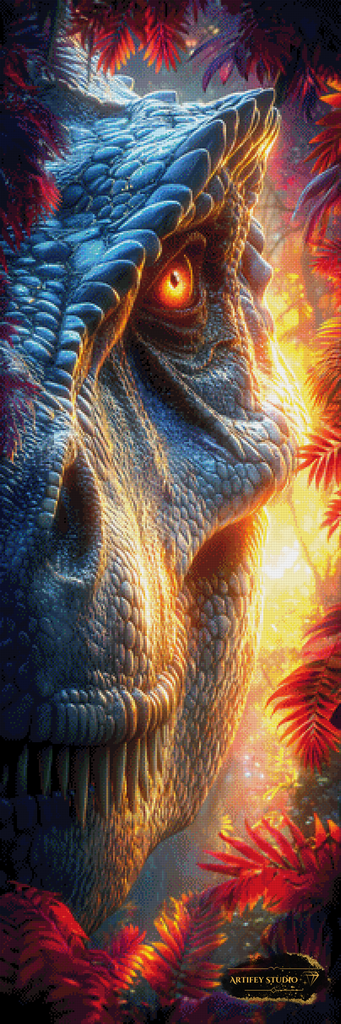 T-Rex attack by Artifey 50x150 mit 280 Farben - Artifey Studio