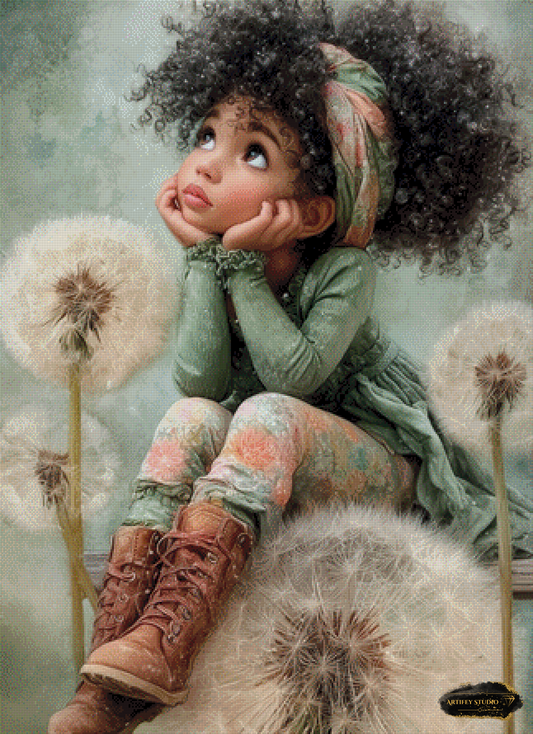 Pusteblumenträume by Salzkatze 80x110 mit 150 Farben