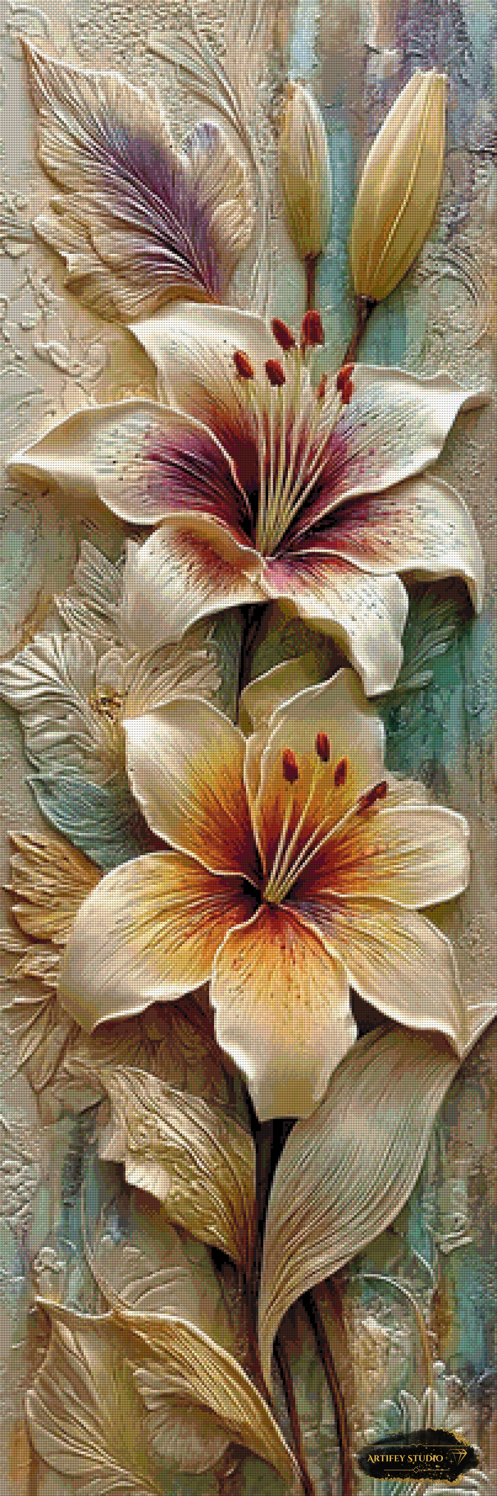 3D Lilies by Morrigan 50x150 mit 200 Farben - Artifey Studio