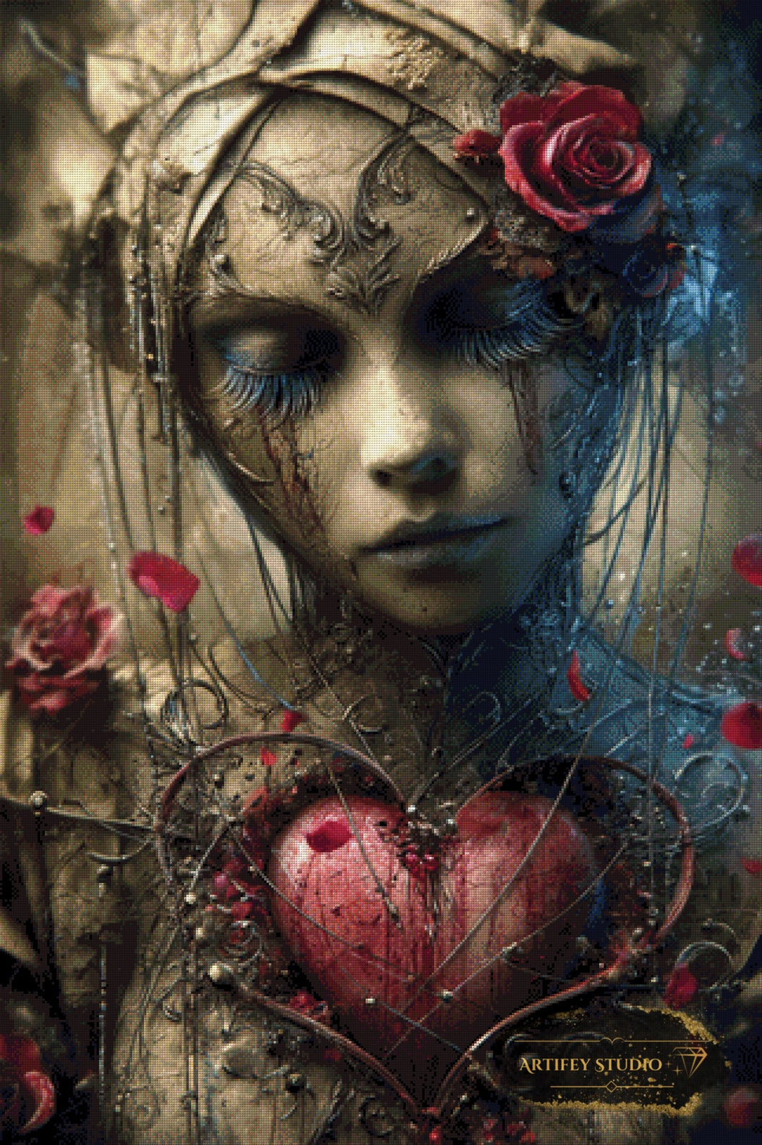 Hidden Pain by Skyler 80x120 mit 160 Farben Artifey Studio