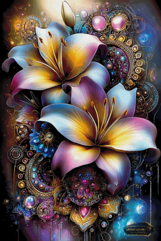 Fleurs de Luxe by Morrigan 80x120 mit 290 Farben Artifey Studio