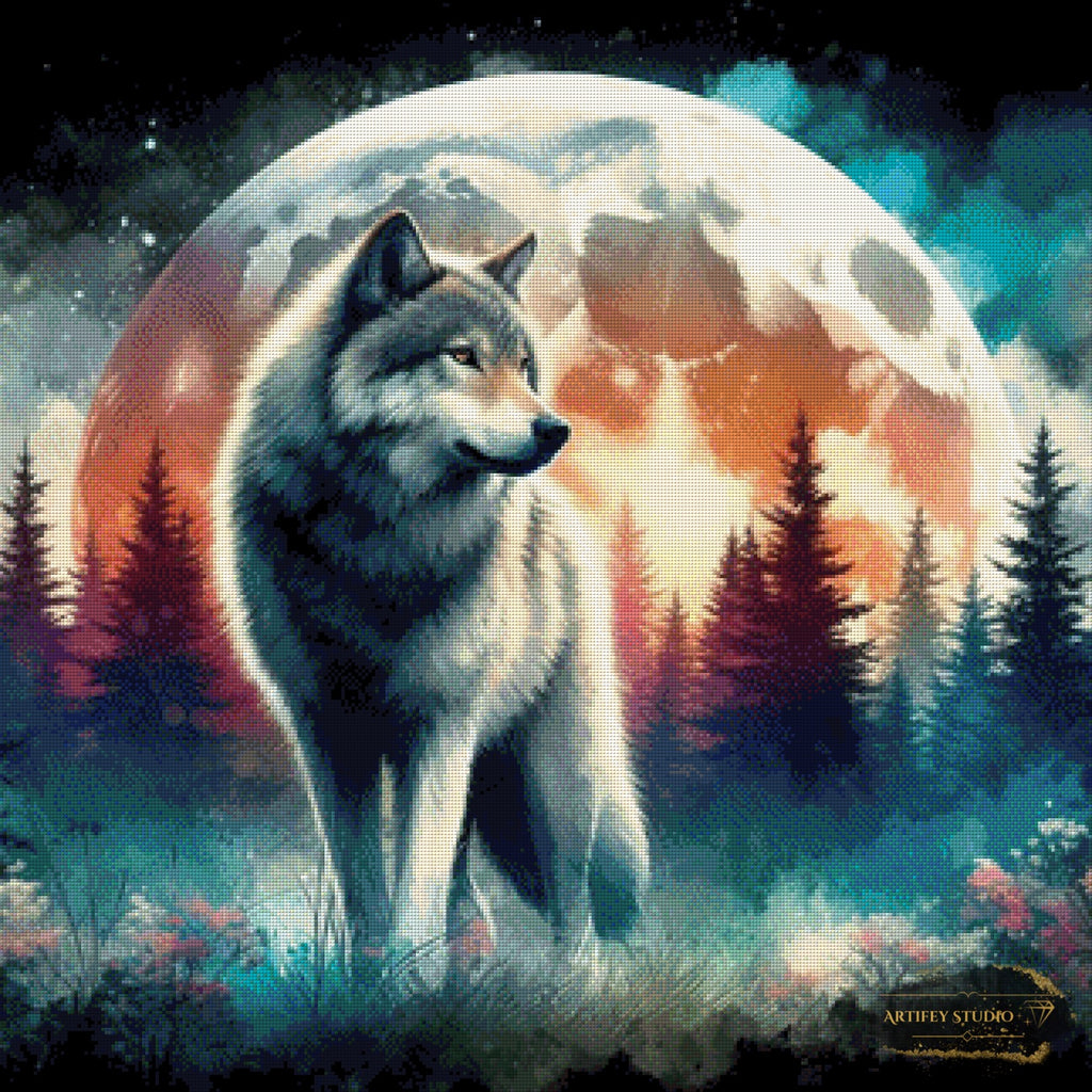 Midnight Sentinel by Mirael 80x80 mit 200 Farben - Artifey Studio