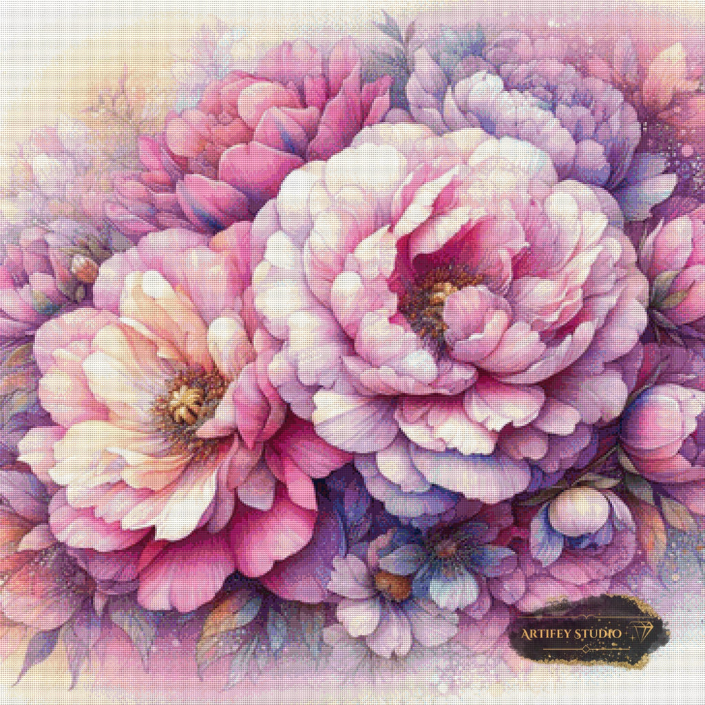 Das Flüstern der Pfingstrosen by Pixxchicks 90x90 mit 160 Farben - Artifey Studio