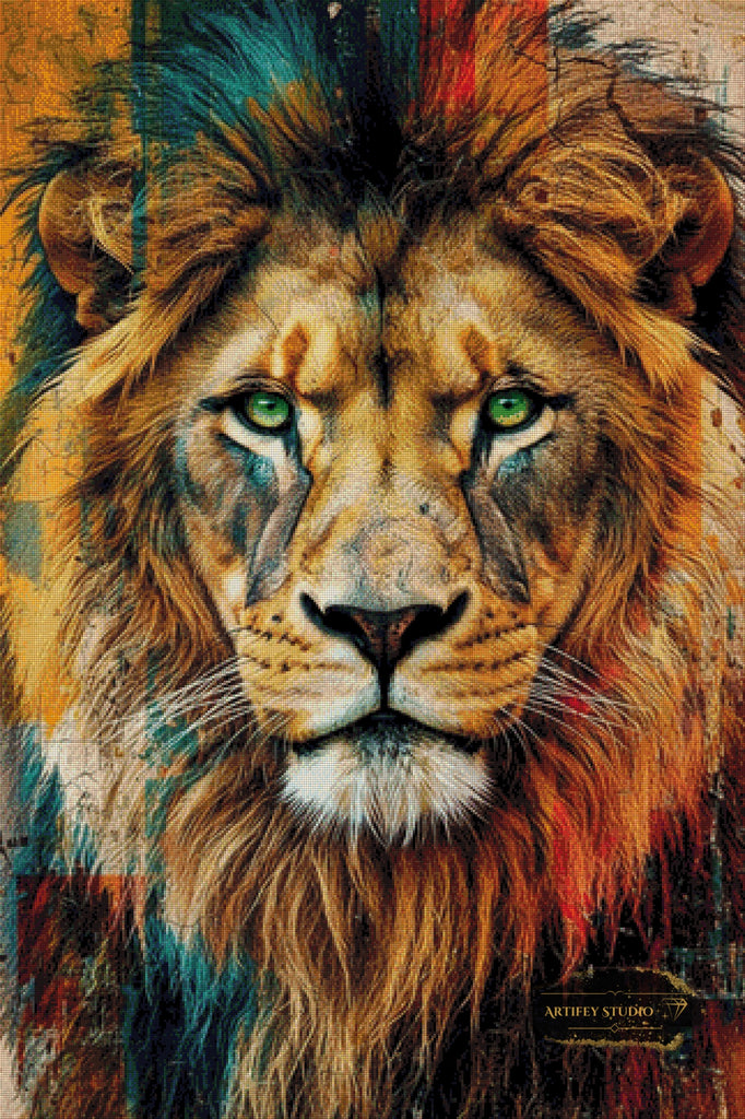 Lion-Art by Saphira 80x120 mit 190 Farben