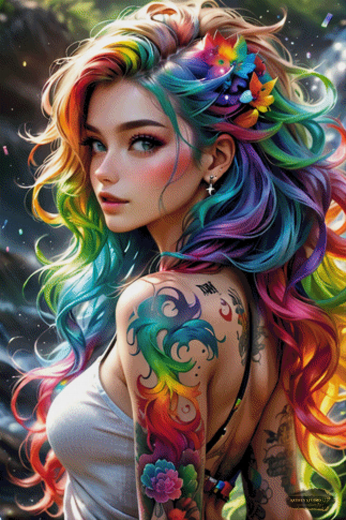 Rainbow Girl by Artifey 80x120 mit 410 Farben - Artifey Studio