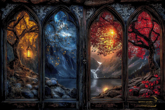 Windows of the 4 Seasons by Skyler 120x80 mit 220 Farben