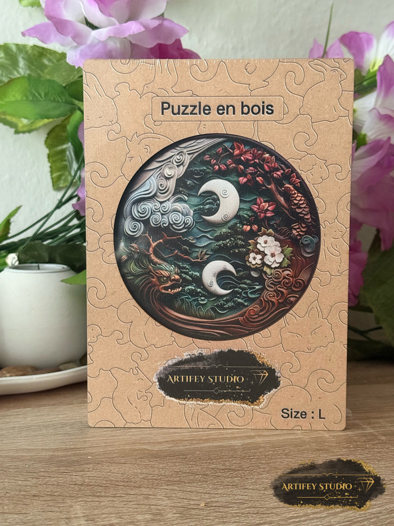 Holzpuzzle- Ying Yang 2 - Artifey Studio